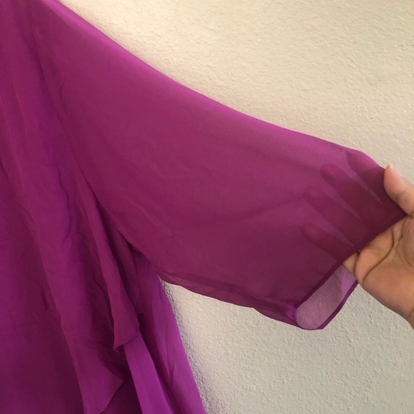 Avenue Studio Women’s Hanna Magenta V-Neckline Layered Top Plus Size 26/28 - Picture 6 of 15